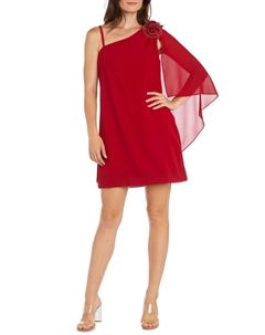 Вечернее платье с одним плечом короткое красное R&m richards