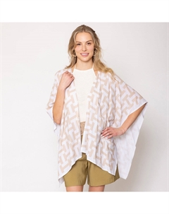 Геометрический пончо-руана, слоновая кость Truedames