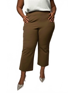 Высокие укороченные расклешенные брюки плюс размера в цвете оливковая ночь Vince