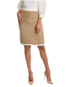 Сент-Джон Стритч Тедди Юбка из смесовой шерсти, коричневый St. john