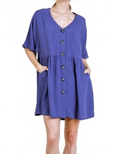 Платье-бэбидолл с карманами в сиреневом и голубом цветах Umgee