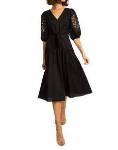 Платье миди Aletta из черного хлопкового поплина Caballero