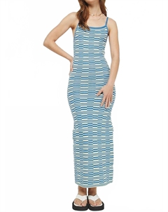 Двухцветное платье-миди с кашемировым верхом в сине-желтой гамме Needii