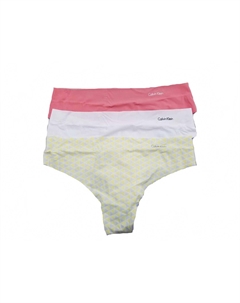 Женские 3 пары невидимых трусиков-стрингов в цвете Sensation/белый/сегментированная пирамида Calvin klein