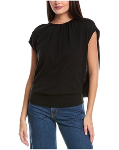 Симхай Ламара Драпированный шерстяной пуловер, черный Simkhai