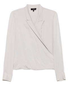 Шелковая блуза с глубоким V-вырезом, Neutrals Theory