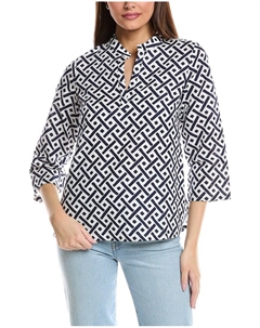 Даффилд Лейн Хейзел туника из льняной смеси, синий Duffield lane