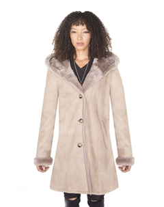 Женская парка из замши мериносовой овчины Richmond, Taupe Infinity leather