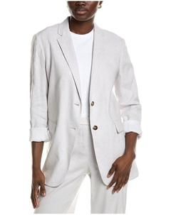 Теория Рукав закатанный BF Льняная смесь J Куртка, белый Theory