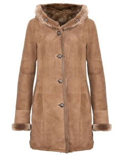 Женская парка из замши мериносовой овчины Richmond, Tan Infinity leather