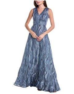 Металлизированное жаккардовое платье силуэта А-силуэт, металлик Rene ruiz