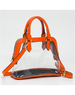 Прозрачная структурированная сумка с ручкой и наплечным ремнем из искусственной кожи, оранжевый Fashnzfab