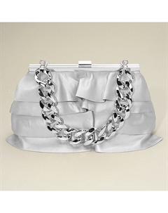 Вечерняя сумка-клатч / сумка через плечо из искусственной кожи с ремешком-цепочкой и многослойными оборками Fashnzfab