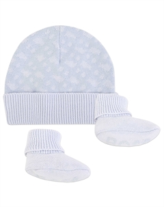 Комплект из шапки и пинеток с синим логотипом Boss