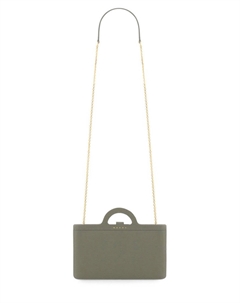 "Tropicalia" портфель-сумка из серой телячьей кожи, зеленый Marni