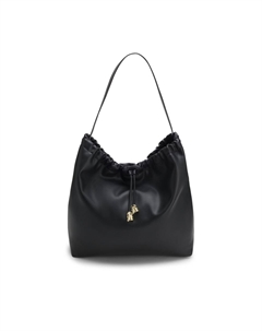 Плечевая сумка на шнурке с золотистой фурнитурой, черный Hugo