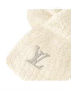 Шерстяной вязаный шарф мужской бежевый Louis vuitton