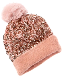 Сурель Аксессуары Блестящая шапка, розовый Surell accessories