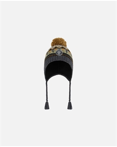 Перуанская вязаная шапка серо-коричневая жаккардовая Deux par deux