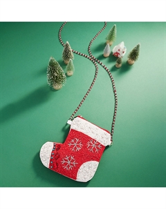 Рождественские носки Бисерная мини-сумка через плечо, красный Fashnzfab