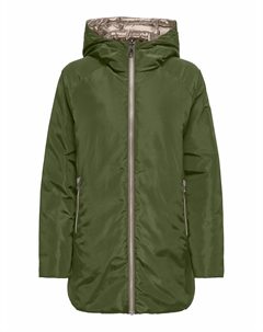 Двусторонняя парка с капюшоном зеленый Only