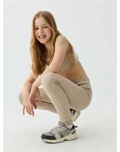 Леггинсы в рубчик с кислотной стиркой для девочек Sela