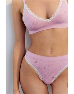 Трусы-стринги в рубчик с кружевом Befree