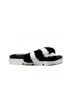 Меховые женские тапочки, черный Stuart weitzman