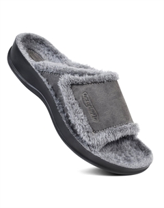 - Hadley Уютные тапочки из искусственного меха, серый Aerothotic