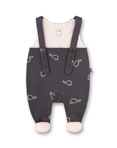 Детский комбинезон с принтом птичек в антрацитовом цвете, Anthracite Sanetta