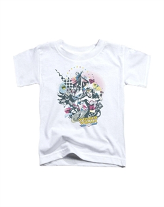 Футболка с коротким рукавом для малышей с героями DC Comics Power Trio, белый Gildan