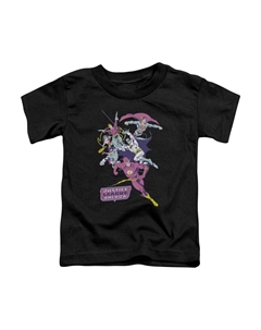 Футболка с коротким рукавом для малышей "Лига справедливости Америки" в ярких цветах, черный Gildan