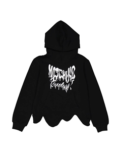 Kids Логотип Асимметричный худи, черный Moschino