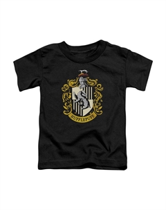 Футболка с коротким рукавом для малышей с гербом Пуффендуя из Гарри Поттера, черный Gildan