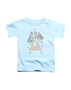 Футболка с коротким рукавом DC Comics Super Powers X3 для малышей, светло-голубой Gildan