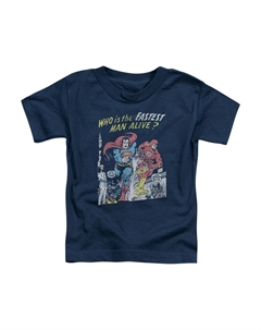 Футболка для малышей "Лига справедливости Америки: Самый быстрый человек" с коротким рукавом, темно-синий Gildan