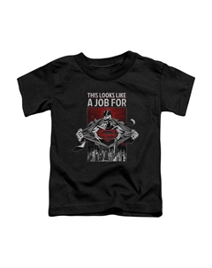 Футболка с коротким рукавом для малышей "Бдительный взгляд Супермена", черный Gildan