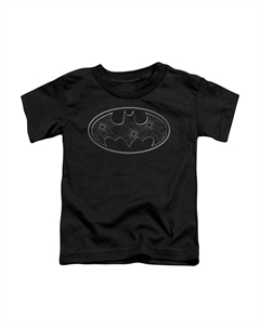 Футболка с коротким рукавом для малышей Batman с логотипом в виде стеклянного отверстия, черный Gildan