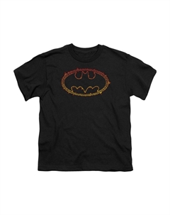 Футболка с контурным логотипом Batman в огне для детей, черный Gildan