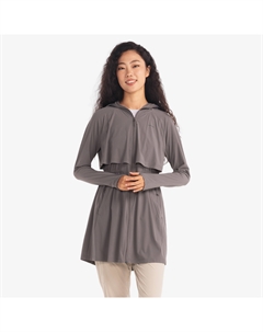 Женская горная треккинговая ветровка с защитой от солнца 500 серая Quechua