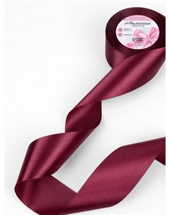 Лента атласная, 50 мм × 23±1 м, винная №165 Арт узор