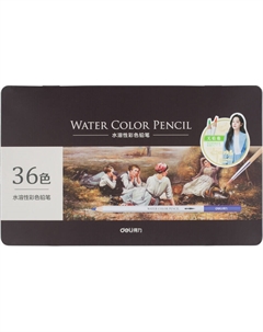 Карандаши акварельные шестигранные 36 цветов с кистью в наборе Deli