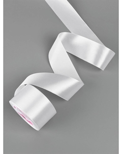 Лента атласная, 50 мм, 23±1 м, белая №01 Арт узор