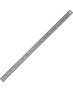 Линейка 50 см металлическая серебристая две шкалы Attache