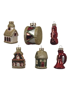 Подвеска Новогодняя фигурка 7,5см стекло микс в асс-те Kaemingk