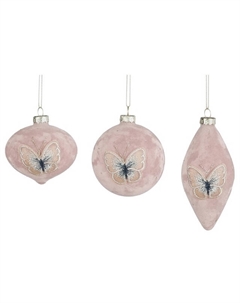 Подвеска Бабочки 8см стекло, бархат розовый в асс-те Нет марки