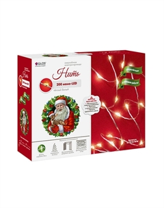 Гирлянда Нить 200 LED 20м тёплый белый Glos
