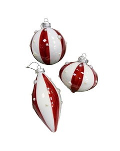 Подвеска Полоски 80мм красная белая в ассортименте стекло Нет марки