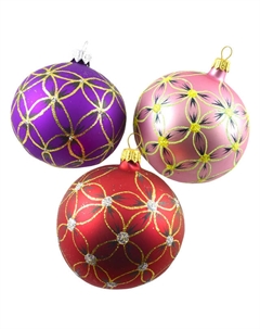 Шар 80мм Ситец стекло мультиколор Нет марки