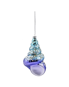 Подвеска Ракушка 11см фиолетовая стекло Maxijoy